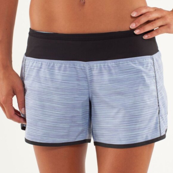[Lululemon] Turbo Run Short Twisted Stripe Caspian Blue 6 - Picture 2 of 10